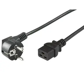 MicroConnect Síťový napájecí kabel Schuko 90° úhel - C19 0.5m černá