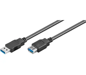 MicroConnect kabel USB3.0 A (M) - USB3.0 A (F) 0.5m černá / 5000Mbit/s