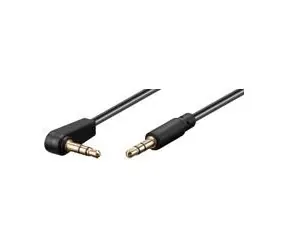 MicroConnect Slim audio kabel 3-pin Jack 3.5mm 90° úhel - Jack 3.5mm 1.5m černá