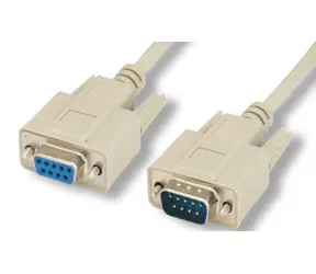 MicroConnect sériový kabel RS-232, D-SUB 9-pin (M) - D-SUB 9-pin (F) 2m bílá