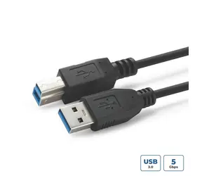 MicroConnect kabel USB3.0 A (M) - USB3.0 B (M) 1m černá / 5000Mbit/s