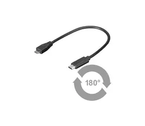 MicroConnect kabel USB3.1 C (M) - microUSB2.0 B (M) 0.2m černá / 480Mbit/s