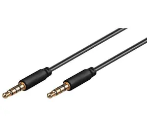 MicroConnect Slim audio kabel 4-pin Jack 3.5mm - Jack 3.5mm 2m černá