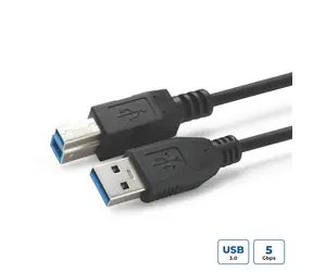 MicroConnect kabel USB3.0 A (M) - USB3.0 B (M) 0.5m černá / 5000Mbit/s