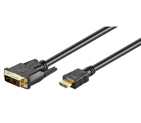 MicroConnect kabel Single-link HDMI (M) - DVI-D 18+1 (M) 0.5m černá / FullHD (1920x1080) @ 60Hz / obousměrný 
