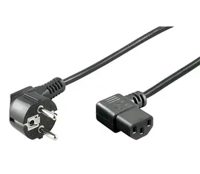 MicroConnect Síťový napájecí kabel Schuko 90° úhel - C13 90° úhel 1.8m černá
