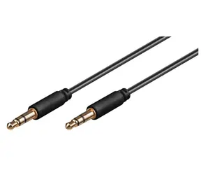MicroConnect Slim audio kabel 3-pin Jack 3.5mm - Jack 3.5mm 7m černá