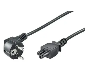 MicroConnect Síťový napájecí kabel Schuko 90° úhel - C5 3m černá