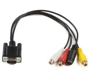MicroConnect Kabel VGA (M) - RCA + S-Video (F) 0.3m černá