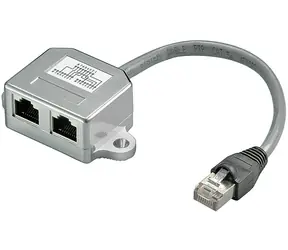 MicroConnect CAT5e RJ45 splitter 2x RJ-45 (F) - RJ-45 (M) 0.2m šedá