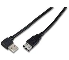 MicroConnect kabel USB2.0 A (F) - USB2.0 A 90° úhel (M) 1.5m černá / 480Mbit/s