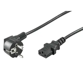 MicroConnect Síťový napájecí kabel Schuko 90° úhel - C13 3m černá