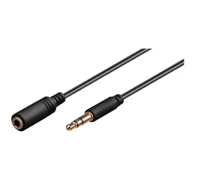 MicroConnect kabel pro sluchátka 3-pin Jack 3.5mm (M) - Jack 3.5mm (F) 5m černá