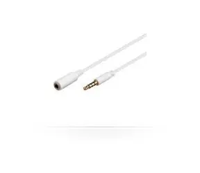 MicroConnect prodlužovací kabel 4-pin Jack 3.5mm (M) - Jack 3.5mm (F) 5m bílá