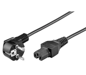 MicroConnect Síťový napájecí kabel Schuko 90° úhel - C15 2m černá