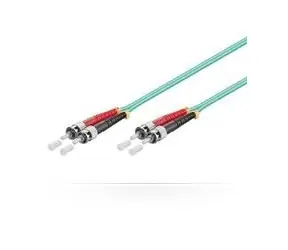 MicroConnect Optical Fibre Cable ST/ST Multimode 50/125µm duplex OM3 0.5m modrá