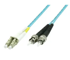 MicroConnect Optical Fibre Cable LC/ST Multimode duplex OM3 2m modrá