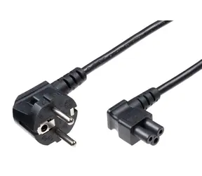 MicroConnect Síťový napájecí kabel Schuko 90° úhel - C5 90° úhel 5m černá