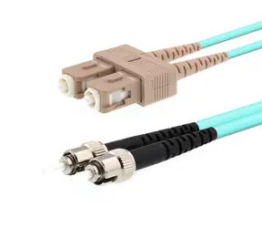 MicroConnect Optical Fibre Cable ST/SC Multimode duplex OM3 2m modrá