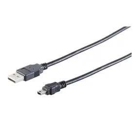 MicroConnect kabel USB2.0 A (M) - miniUSB B (M) 1.8m černá / 480Mbit/s