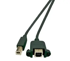 MicroConnect kabel s montážními konektory USB2.0 B (M) - USB2.0 B (F) 1.8m černá / 480Mbit/s