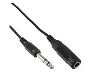 MicroConnect prodlužovací kabel Jack 6.3mm (M) - Jack 6.3mm (F) 5m černá