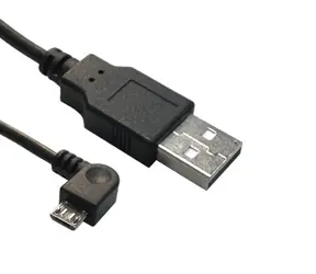 MicroConnect kabel USB2.0 A (M) - microUSB B (M) zahnutý 90° 1.8m černá / 480Mbit/s