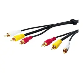 MicroConnect Stereo kabel 3x RCA (M) - 3x RCA (M) 10m černá