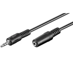 MicroConnect prodlužovací kabel 3-pin Jack 3.5mm (M) - Jack 3.5mm (F) 15m černá