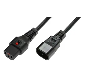 MicroConnect Prodlužovací kabel s IEC zámkem C13 - C14 1.5m černá