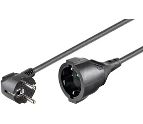 MicroConnect Prodlužovací kabel Schuko s bezpečnostní zástrčkou M-F 3m černá 