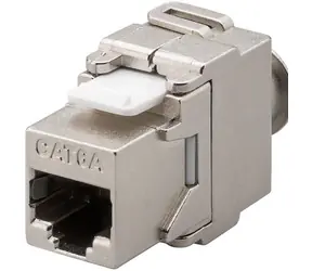 MicroConnect STP CAT6a Keystone RJ-45 (M) - IDC (M) šedá