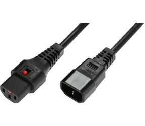 MicroConnect Prodlužovací kabel s IEC zámkem C13 - C14 2m černá