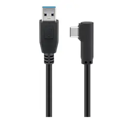 MicroConnect kabel USB-C 90° úhel (M) - USB3.0 A (M) 0.5m černá / 5000Mbit/s