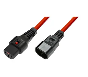MicroConnect Prodlužovací kabel s IEC zámkem C13 - C14 3m červená