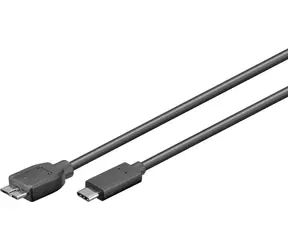 MicroConnect kabel USB C (M) - microUSB3.0 B (M) 1m černá / 5000Mbit/s