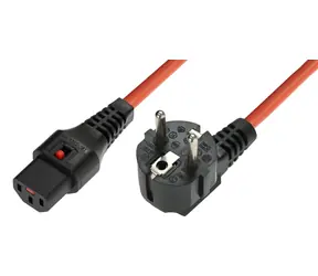 MicroConnect Prodlužovací kabel s IEC zámkem C13 - Schuko 90° úhel 3m oranžová