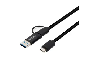 MicroConnect kabel USB-C s USB 3.0 A adaptérem 1m černá / 5000Mbit/s