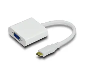 MicroConnect Adaptér miniHDMI (M) - VGA (F) bílá / Full HD (1920 x 1080) @ 60Hz / Plug & Play