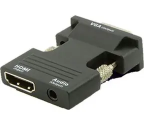 MicroConnect Adaptér s audio jackem HDMI (F) - VGA (M) černá
