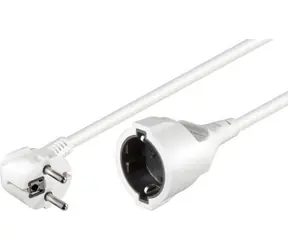 MicroConnect Prodlužovací kabel Schuko s bezpečnostní zástrčkou M-F 2m bílá