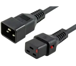 MicroConnect Prodlužovací kabel s IEC zámkem C19 - C20 2m černá