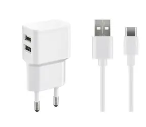 MicroConnect USB-C nabíječka se dvěma porty bílá / 2.4A / 2x USB2.0