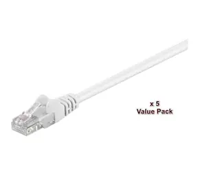 MicroConnect CAT5e U/UTP VALUEPACK 15m bílá / PVC / 5ks