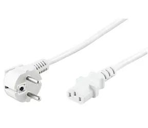 MicroConnect Síťový napájecí kabel Schuko 90° úhel - C13 5m bílá