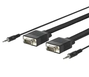 MicroConnect Kabel Full HD SVGA HD15 s Jack konektory 10m černá / Full HD (1920x1080) @ 60Hz / 3.5mm Jack