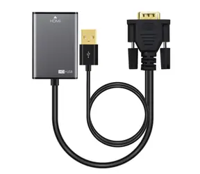 MicroConnect Active adaptér VGA (M) - HDMI (F) s USB napájením černá