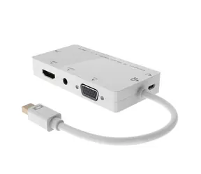 MicroConnect Adapter Mini DisplayPort 1.2 (M) - DVI-I/HDMI/VGA/Jack bílá