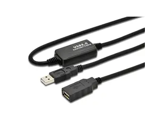 MicroConnect kabel s posilovačem signálu USB2.0 A (M) - USB2.0 A (F) 20m černá / 480Mbit/s
