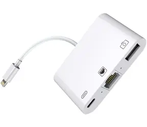 MicroConnect Lightning HUB to RJ-45+USB+Lightning bílá